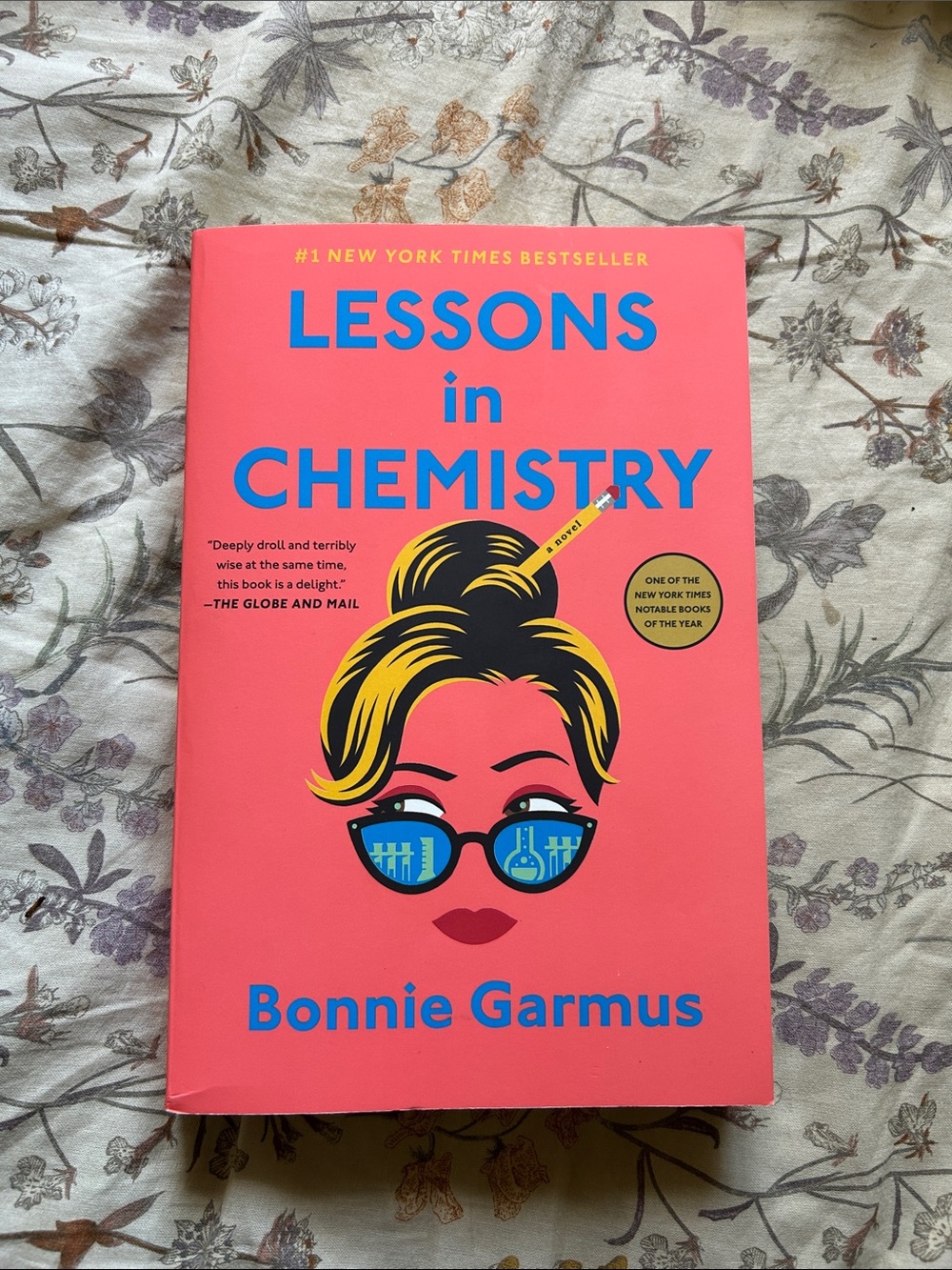 Lessons in Chemistry by Bonnie Garmus - Bright Coral Cover